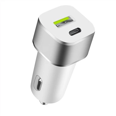 Caricabatteria da auto con doppia porta USB rosa 5V 2A